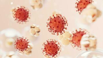Transparent virus with microscopic background, 3d rendering. video