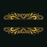 Gold Floral Vintage Title Frame Swirl For Text Border Png Transparent Background Wedding Invitation Card vector