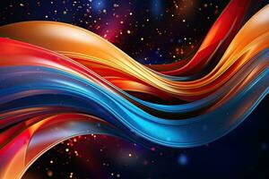 abstract red and blue background with sparkles illustration. Abstract holiday background, AI Generated photo