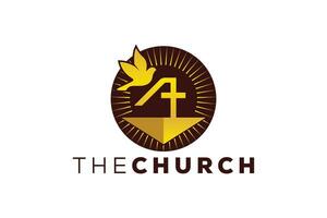 Trendy and Professional letter A church sign Christian and peaceful vector logo design