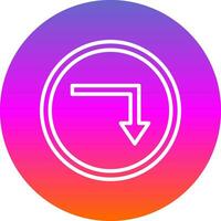 Turn Down Vector Icon Design