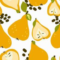 a pattern with pears and beans vector