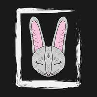 a rabbit with pink ears is in a frame vector