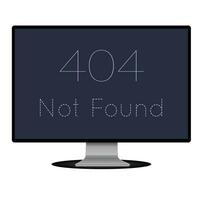 404 error página en navegador pantalla icono computadora con plano estilo concepto vector