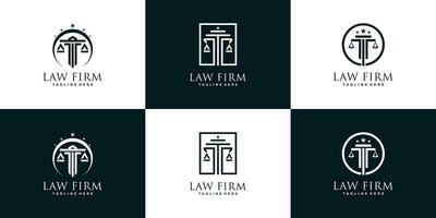 Law logo design collection for business with unique concept Premium Vector