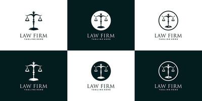 Law logo design collection for business with unique concept Premium Vector