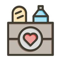 Food Donation Vector Thick Line Filled Colors Icon For Personal And Commercial Use.