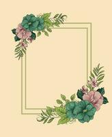 Vector frame With Flowers eps Manually Created