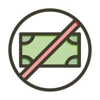 No Money Vector Thick Line Filled Colors Icon For Personal And Commercial Use.