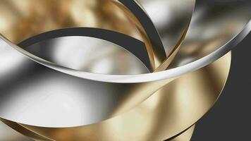 Metallic curve geometry background, 3d rendering. video