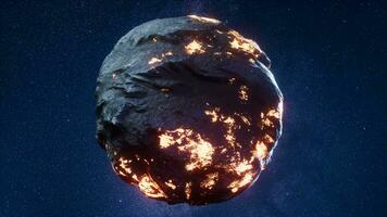 Planet in the outer space, 3d rendering. video