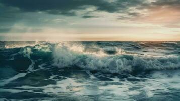 olas en el alto mares ai generativo foto