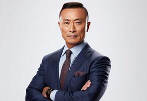 Optimistic and confident business man photo