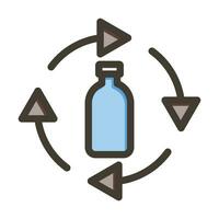 Bottle Recycling Vector Thick Line Filled Colors Icon For Personal And Commercial Use.