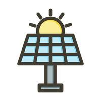 Solar Energy Vector Thick Line Filled Colors Icon For Personal And Commercial Use.