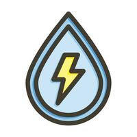 Water Energy Vector Thick Line Filled Colors Icon For Personal And Commercial Use.