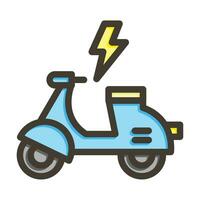 Electric Scooter Vector Thick Line Filled Colors Icon For Personal And Commercial Use.