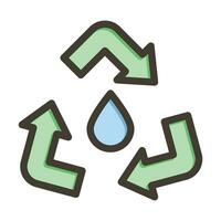 agua reciclar vector grueso línea lleno colores icono para personal y comercial usar.