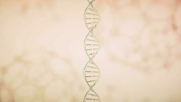 DNA Genome Struktur mit Gelb Hintergrund, 3d Wiedergabe. video