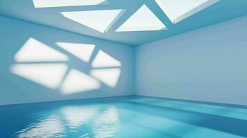 Empty room with water inside, 3d rendering. video