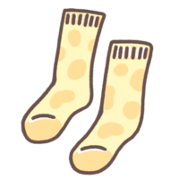 Yellow socks with a cheetah pattern png