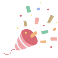 Pink party popper png