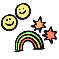 Smile rainbow star blink, Girlhood png