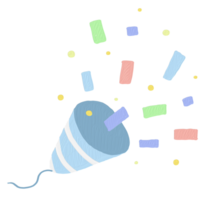 Blau Party Popper png