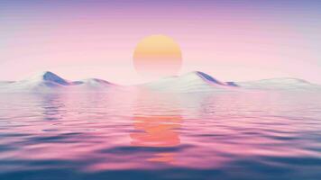 Lake and water surface background, 3d rendering. video