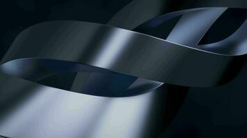 Metallic curve geometry background, 3d rendering. video