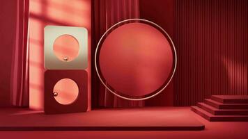 Abstract geometry interior background, 3d rendering. video