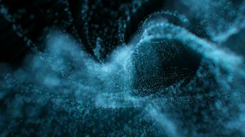 Abstract blue wave particles, 3d rendering. video