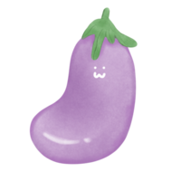 Eggplant cute vegetables, Cartoon character png
