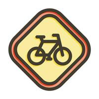 Bicycle Vector Thick Line Filled Colors Icon For Personal And Commercial Use.