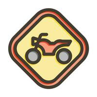 Motocross Vector Thick Line Filled Colors Icon For Personal And Commercial Use.