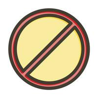 Forbidden Sign Vector Thick Line Filled Colors Icon For Personal And Commercial Use.