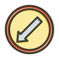 keep Right Vector Thick Line Filled Colors Icon For Personal And Commercial Use.