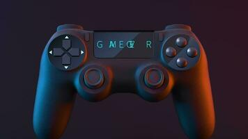 Game pad with game over on the screen, 3d rendering. video