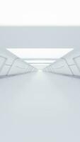 leeren Weiß Tunnel mit futuristisch Stil, 3d Wiedergabe. video