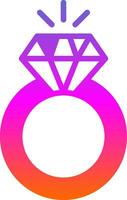 diseño de icono de vector de anillo de diamante