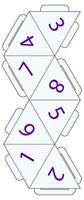vector paper and laser cut D8 dice template