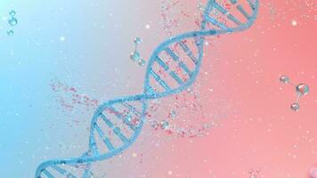 dna genomen structuur met divisie molecuul, 3d weergave. video