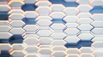 Metallic hexagon material background, 3d rendering. video