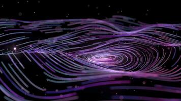 Purple curve lines vortex, fantasy background, 3d rendering. video