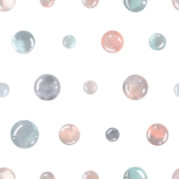 bubbels van water in blauw en koraal kleur. waterverf illustratie, hand- getrokken. naadloos patroon voor kleding stof, textiel, behang, omhulsel papier. png