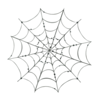 Black round cobweb with dots. Hand drawn watercolor illustration for day of the dead, halloween, Dia de los muertos. Isolated object png