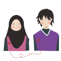 Muslim couple illustration png