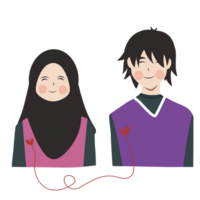 ilustração de casal muçulmano png