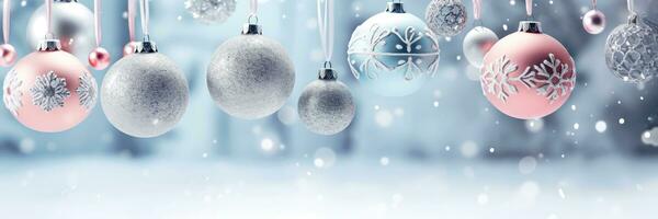 Holiday Sparkle - Festive Christmas Bokeh Background - Generative AI photo
