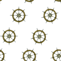 Lenkung Räder Aquarell nahtlos Muster Illustration zum Verpackung Papier, Jungs Kleidung, Kinder Stoffe und Textilien im nautisch Stil png